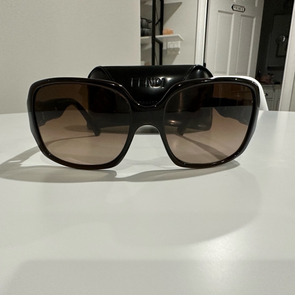 Fendi square oversized brown sunglasses